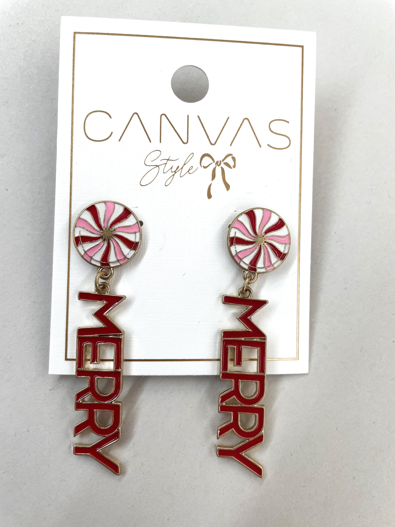 Merry Peppermint Drop Earring