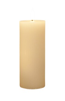 White Ribbed LED Votive (2x4")