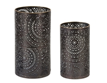 Patterned Candle Holder Black