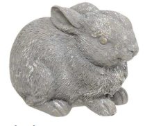 Gray Resin Bunny