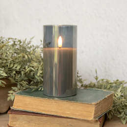 Glass Smooth Flameless Candle (Amber/Charcoal/Sienna)