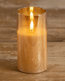 Glass Smooth Flameless Candle (Amber/Charcoal/Sienna)