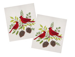 WINTER CARDINAL 2 PK FUN CLOTH