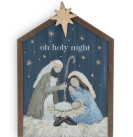 HOLY NIGHT WOODEN WALL HANGING