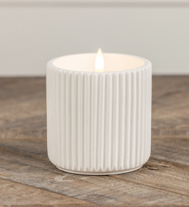 Ribbed Cement Candle