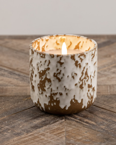 Tan Speckled Ceramic Candle