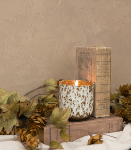 Tan Speckled Ceramic Candle