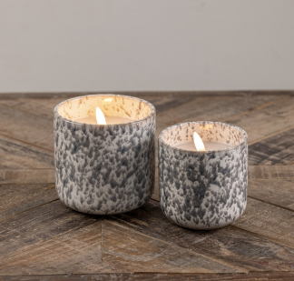 Grey Speckled Ceramic Candle