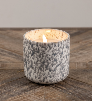 Grey Speckled Ceramic Candle