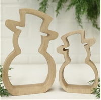 Wood Cutout Snowmen