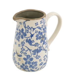 Blue Floral Pattern Pitcher