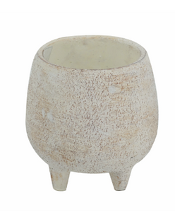 Round Footed Cement Planter