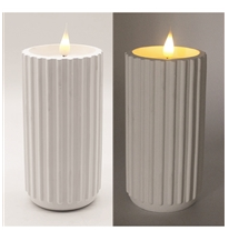 Ribbed Pottery LED Candle (Black or White)