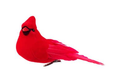 Velvet/Feather Cardinal W/Clip