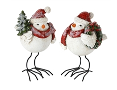 Bird w/Santa Hat - Resin