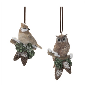 Cardinal or Owl Ornament - Resin