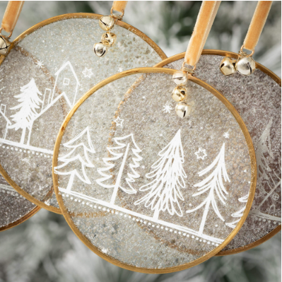 GLASS TREE DISC ORNAMENT