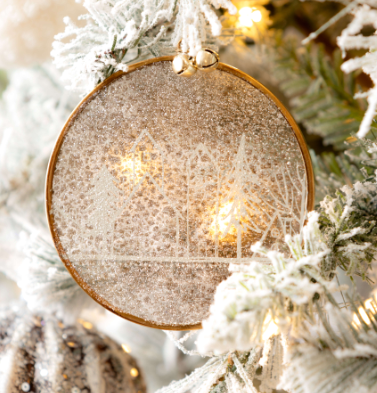 GLASS TREE DISC ORNAMENT