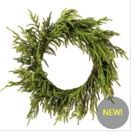 LIGHTED N.TOUCH NORFOLK PINE WREATH