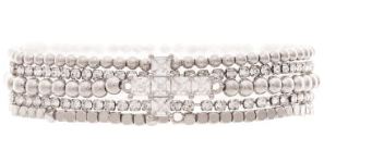 Crystal Cross Bead Stretch Bracelet