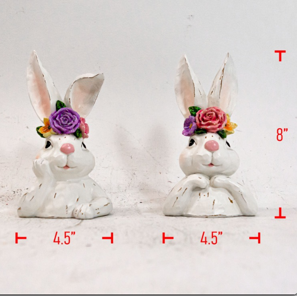 Poly Easter Bunny W/ Flowers