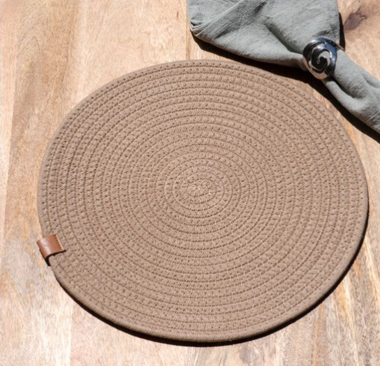 Beige Round Placemat