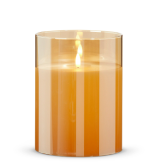 Gold Glass Ivory Pillar Candle (multiple sizes)