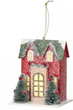 LED/BTY/TMR VILLAGE HOUSE ORNAMENT