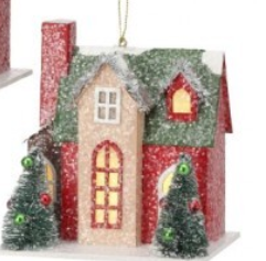 LED/BTY/TMR VILLAGE HOUSE ORNAMENT