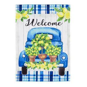 Lemon Tree Truck Garden Suede Flag