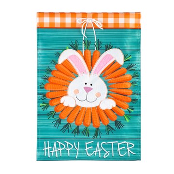 Carrot Wreath Garden Applique Flag