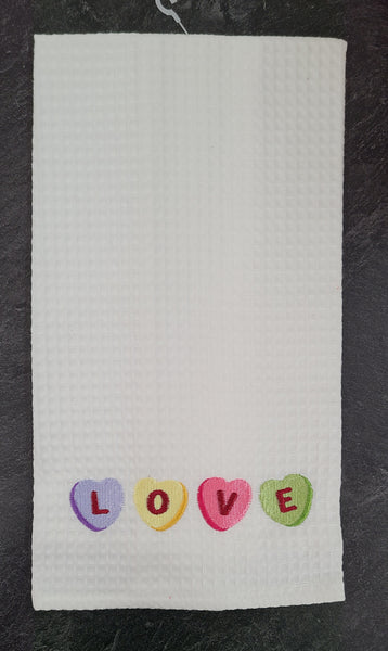 Conversations Hearts Dish Towel