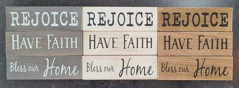 Wood Block Tabletop Signs (Multiple Styles)