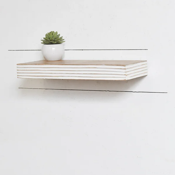 White Wooden Floating Shelf Collection (3 Styles)