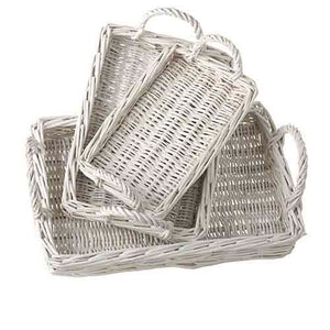 White Wicker Tray (3 sizes)