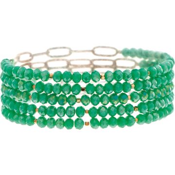 Green Glass Bead Bracelet