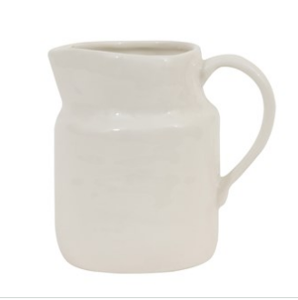 White Stoneware Pitcher