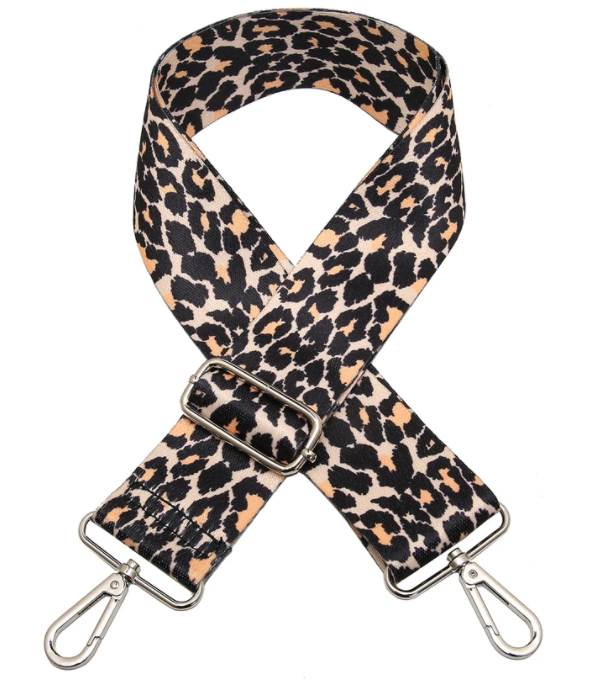 Leopard Pink Khaki Guitar Strap