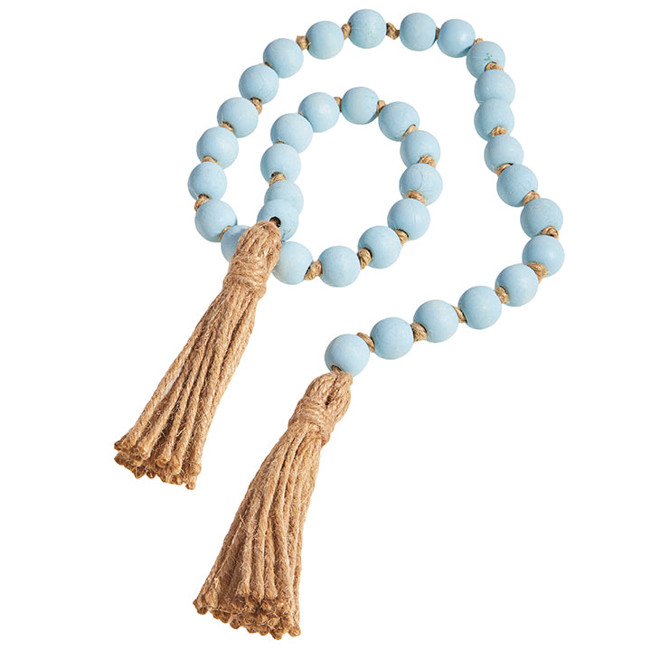 Blue Beaded Garland with Tassel