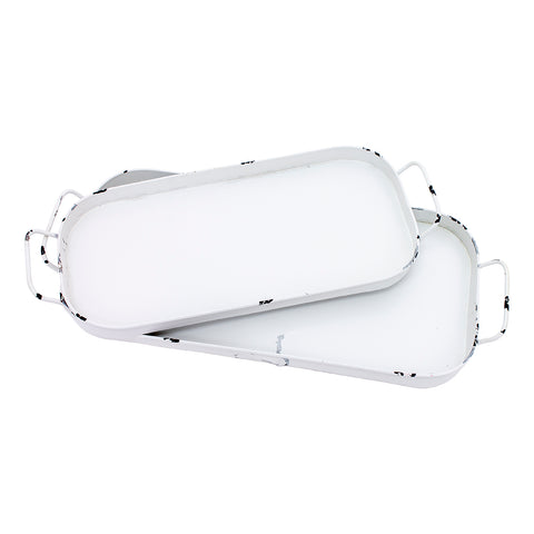 White Metal Tray (2 sizes)