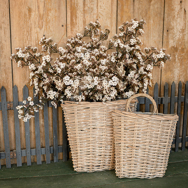 Grey Washed Woven Wall Baskets