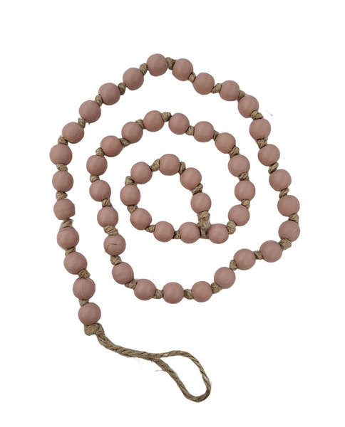 Small Round Wood Bead Garland (Multiple Colors)