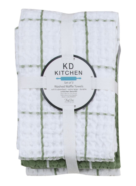 Waffle Knit Kitchen Towels (Multiple Colors)