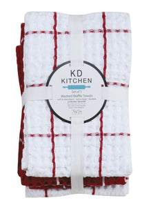 Waffle Knit Kitchen Towels (Multiple Colors)