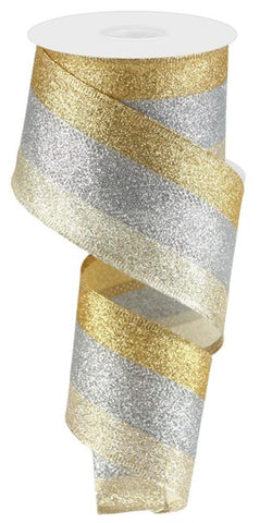 3-in-1 Shimmer Glitter/Stripe Ribbon