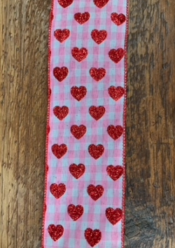 Pink & White Check on Royal Ribbon