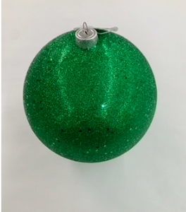 Emerald Green Glitter Ball Ornament