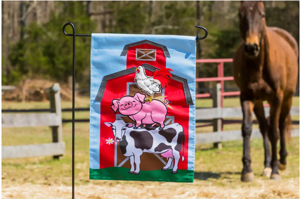 Stacked Farm Animals Flag