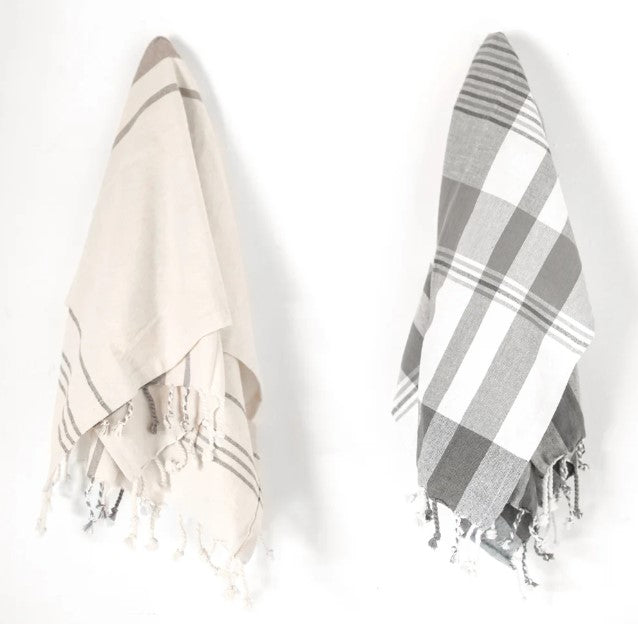 MULTI STRIPE FRINGE TOWELS