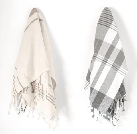 MULTI STRIPE FRINGE TOWELS